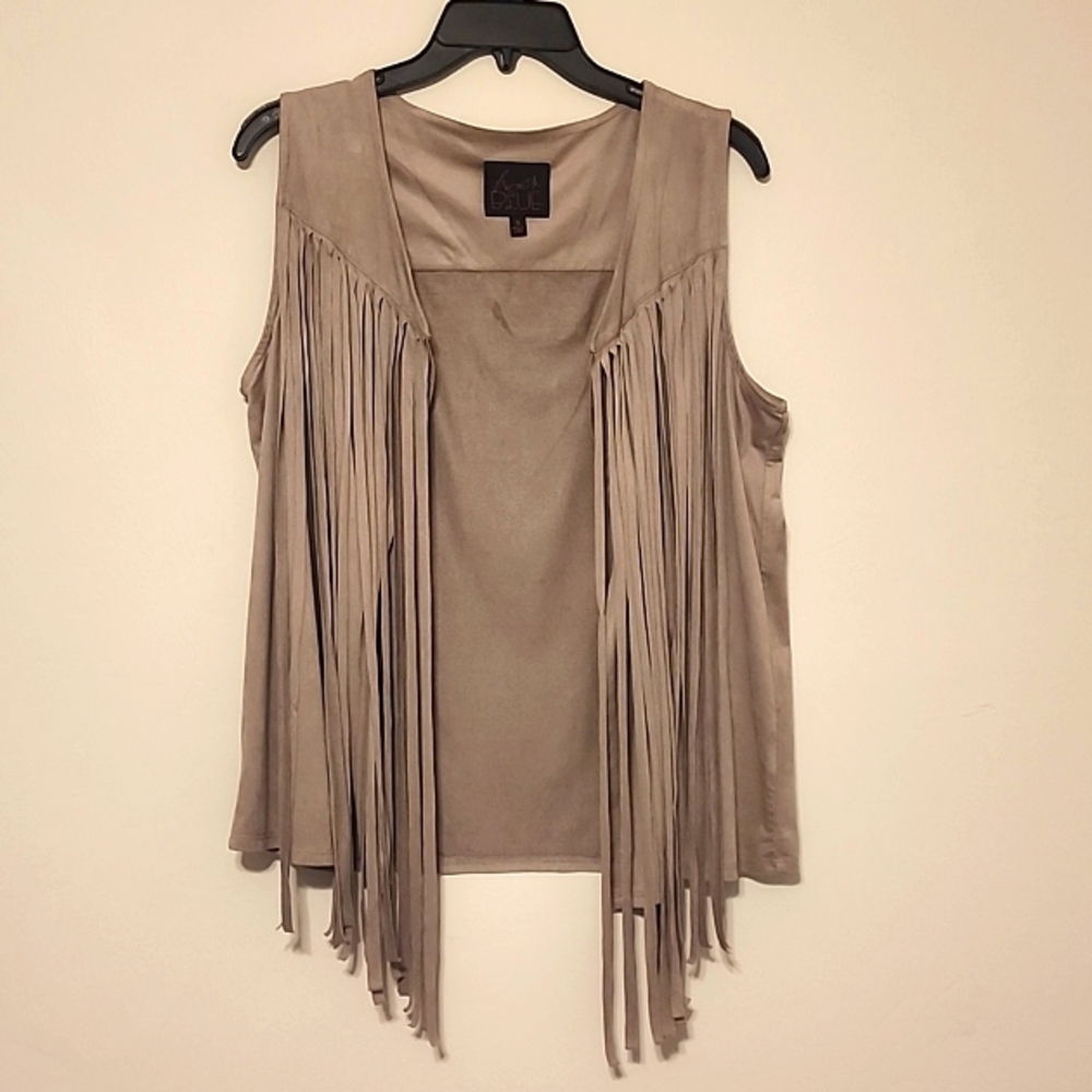 Western fringe vest Gray Small